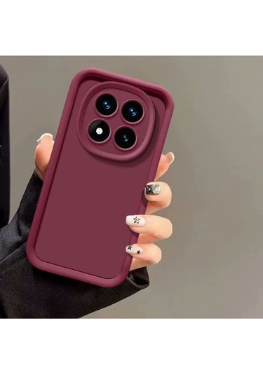 Xiaomi Redmi Note 14 Pro 5g / Poco X7 5g Kılıf Kamera Korumalı Kalın Kenarlı Viera Silikon Case Mürdüm
