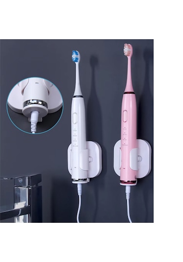 Yapışkanlı Duvara Monte Şarjlı Diş Fırçası Tutucu Stand-al4801 Beyaz