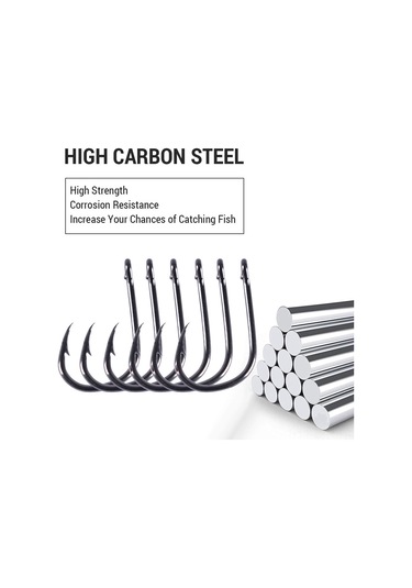 Ranyeek 5 100 Adet İse Ni Çelik Olta İğnesi, Döngülü, Ters Tırnaklı, Dayanıklı, Deniz/nehir Uygun