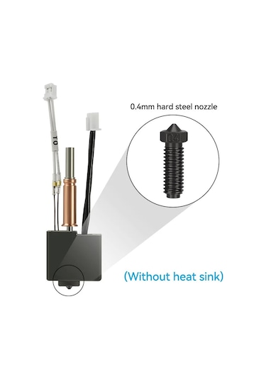 Yuntech01 Anycubic Kobra 3 İçin 24v 50w Fdm 3d Yazıcı Ekstruder Seti - 0.4mm Çelik Uçlu, Pla/abs/petg Destekli Isıtıcı Tüpü Ve Termistör Dahil Soğutucu Hariç