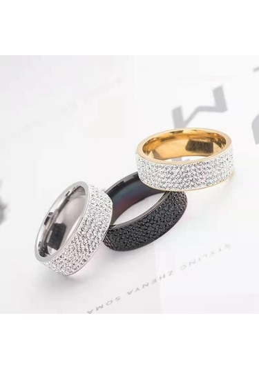 Gümüş Kadın Moda Lüks Düğün Nişan Yüzüğü Takı Hediye Alyans Aksesuarları, Ölçü: 7 Gümüş