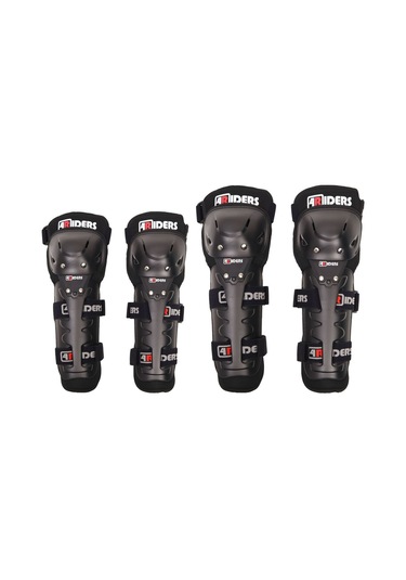 4riders Lüx Diz Ve Dirsek Koruma Seti 4lü Takım Siyah Siyah
