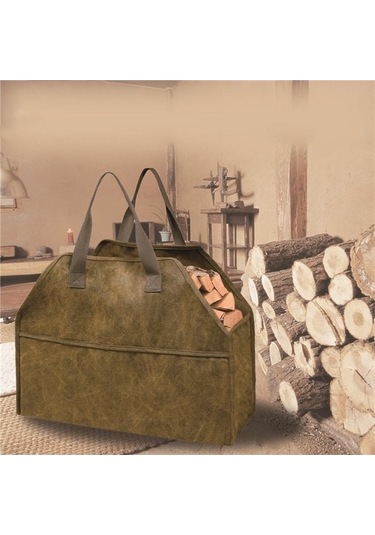 Novahub Günlük Depolama Tutucu Taşıyıcı Kanvas Yakacak Odun Çantası Dayanıklı Yangın Ahşap Tote Açık Taşınabilir Organizatör