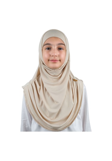 Pratik Hazır Geçmeli Boneli Çocuk Şal Bej Bej