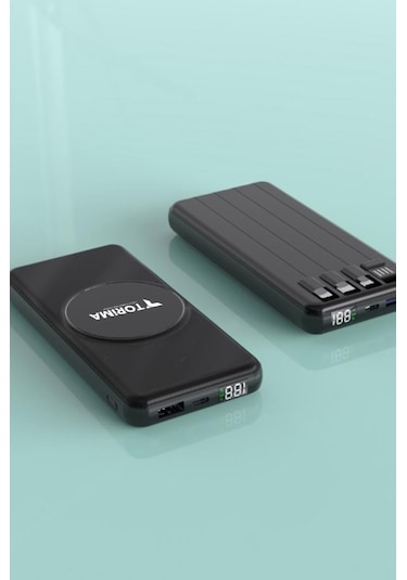 Torima TRM-1014 10.000 mAh Wireless Dijital Göstergeli Hızlı Şarjlı Powerbank Siyah