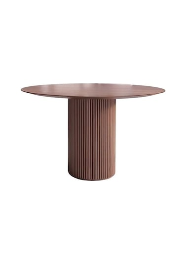 Breeze Yuvarlak Ahşap Bohem Masa 90x90 Ceviz