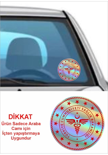 Hologramlı Sağlık Bakanlığı Logo Sticker , Hologramlı Janjanlı 01648 8x8 Cm
