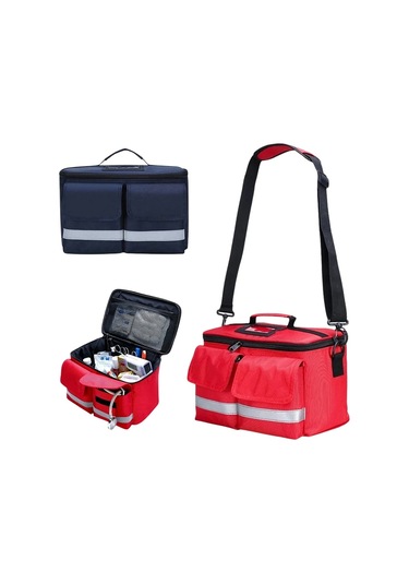 Su Geçirmez Aile İlaç Kiti Omuz Tıbbi Çanta Boş Araba Açık