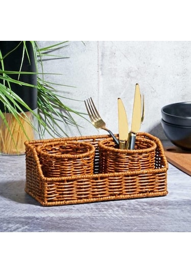 2 Bölmeli Kaşıklık Plastik Örme Kaşıklık 304