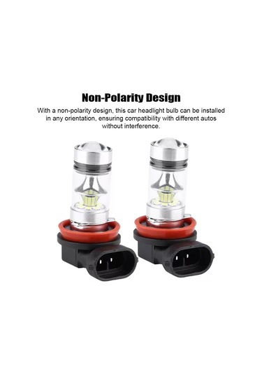 Geeksen Yüksek Parlaklıklı H8/h11 Led Sis Farı - 100w 20smd, 6000k Beyaz Işık, Kolay Kurulum