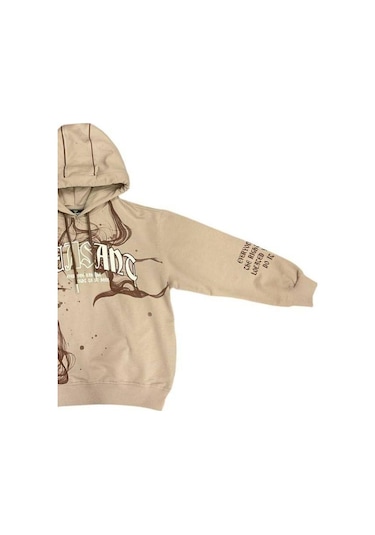 Carinos Erkek Çocuk Kapüşonlu Batik Desenli Sweatshirt-14697 Vizon
