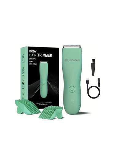 Dashanshop Cdh002jp Green Clıpclean Erkek Dual Baslikli Kasik Ve Vucut Trimmeri Skinsafe Teknolojili Islak Kuru Usb Sarjli Led Aydinlatmali