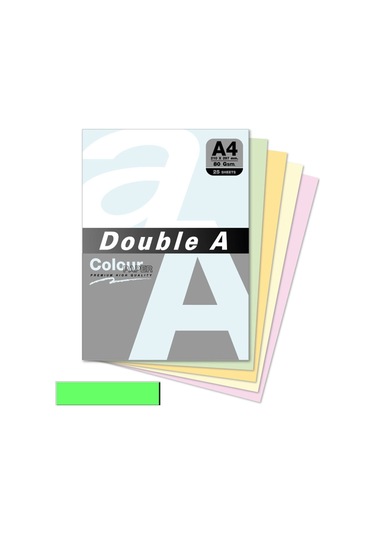 Double A Renkli Kağıt 25 Li A4 80 Gr Pastel Zümrüt Yeşili