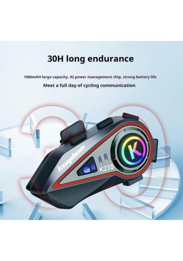 2 Kişi Eşleşmeli Intercom 1000 Metre Kask Kulaklığı Su Geçirmez Bluetooth 5.3 Motosiklet Kulaklık K23s