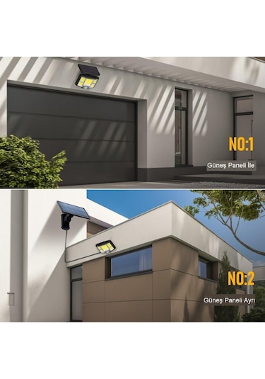 Upway Solar 168 Led Güneş Enerjili Kumandalı Kablolu 3 Modlu Duvar Lambası