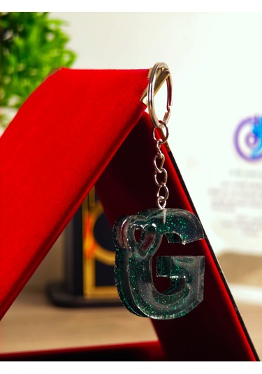 Harfli Anahtarlık Epoksi Kişiye Özel Yapım El Yapımı Harf Anahtarlık Kalp Model Özel Tasarım Hediyelik Ürün Kalp Desenli Simli Anahtarlık Açık Mor