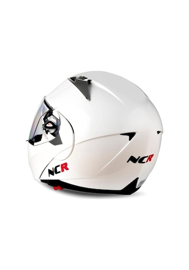 Ncr Çene Açılır Vizörlü Motosiklet Kaskı Beyaz