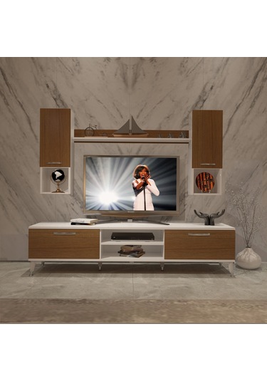 Decoraktiv Eko 5da Mdf Dvd Silver Tv Ünitesi Tv Sehpası Beyaz - Ceviz