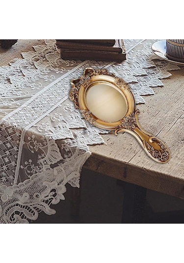 Homyl Vintage El Sı Kozmetik Kişisel Dekoratif Kabartmalı Altın