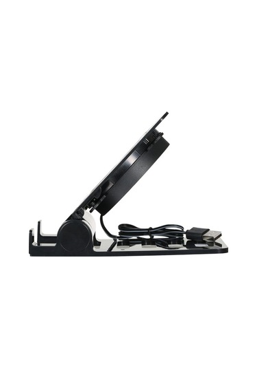 Pazly Bilgisayar Standı Katlanabilir Cep Telefonu/tab. Soğutma Standı, 8cm Fan, 16x10x3cm, Siyah/beyaz, Kolay Kurulum