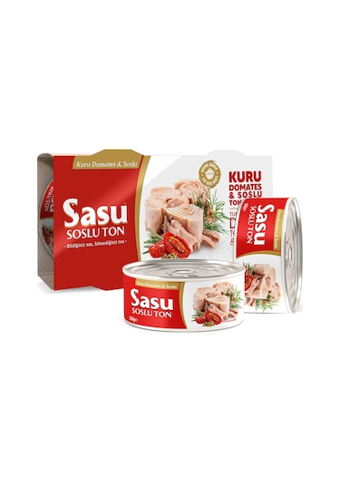 Sasu Kuru Domates Soslu Ton Balığı Bütün Dilim 2 x 160 G