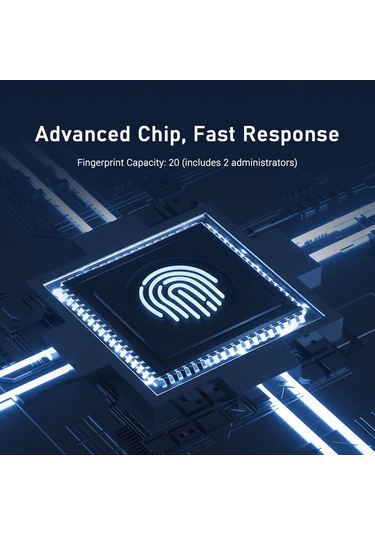 Folinda Mavi Mini Parmak İzi Kilit, 20 Parmak İzi Depolama, Ipx2 Suya Dayanıklı, Gizli Ve Güvenli Kilitleme, Çanta/kapi/uygulama İçin Batarya Dahil