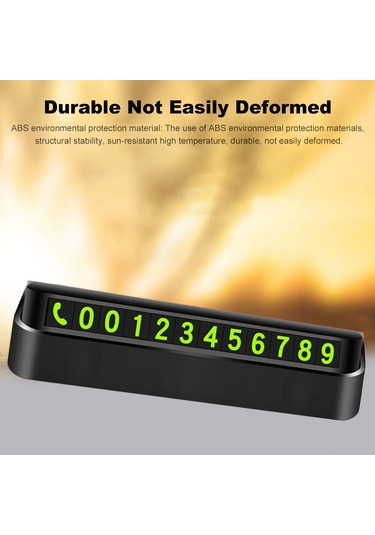 Monyee Geçici Park Kartı P10 - Siyah Abs Malzeme, 13cm Boyut, 2 Sticker Seçeneği