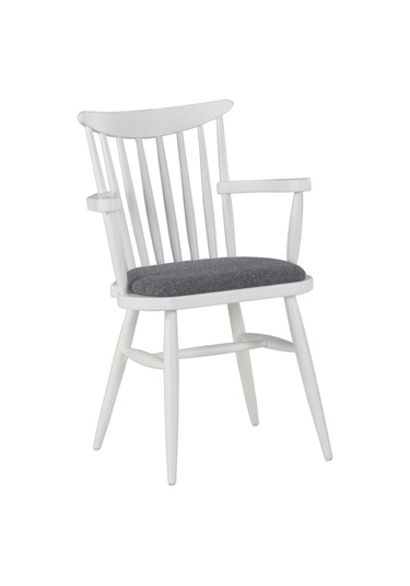 Cotswold Ahşap Kolçaklı Sandalye Beyaz - Gri