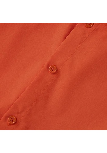 Gül Vonda Kadın Yaz Yuvarlak Yaka Puf Kısa Kollu Düğmeli Düz Renk Bol Bluz Gül