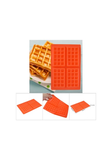 Yaozixa 4'lü Kare Silikon Gofret Kalıbı - Toksiksiz, Kaymaz, Mikrodalga/ Fırın Uyumlu, Çok Amaçlı Pastırma Aracı