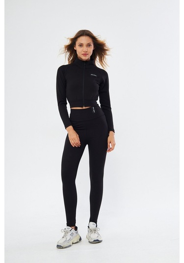 Lesa Wear Kışlık Yüksek Bel Toparlayıcı Ve Sıkılaştırıcı Likralı Şardonlu Tayt Siyah