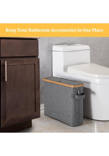 Tuvalet Kağıdı Kapalı Depolama Sepeti Bambu