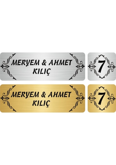 Metal Kapı İsimliği Ve No Oval