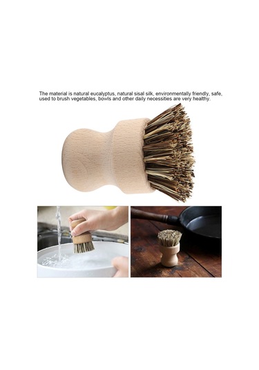 Yaozixa Doğal Kayın Ve Kenevir İpi İle Evcil Tencere, Tabak Ve Sebze Fırçası - Çevre Dostu, El Dostu Tasarım
