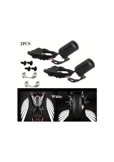 Chuangyinshop 2pcs Angel Wings Led Motorcycle Dekoratif Işık Ice Blue Evrensel Fit Kolay Kurulum