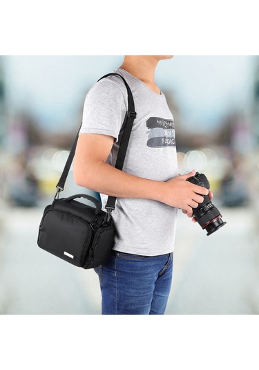Vkemall Caden D11 Hafif Taşınabilir Fotoğraf Çantası - Dslr/mirrorless Korumalı, Ayarlanabilir Askı Kemerli, Çift Zip Cepli Derinlikli Cep