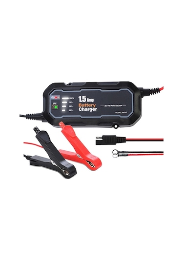 12v Otomatik Motor Ve Araç Şarj Cihazı - 1500ma, Su Geçirmez, 30ah A Kadar Piller İçin