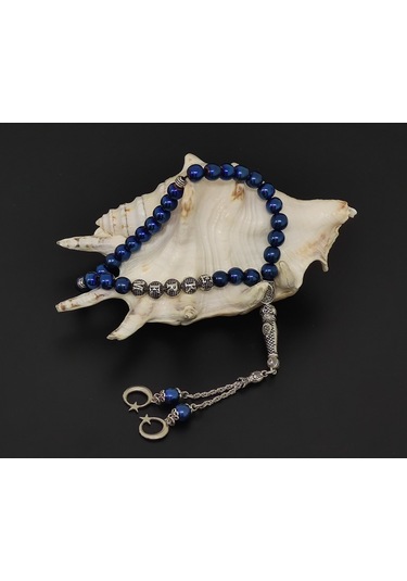 Tesbihsakarya Isimli - Kişiye Özel - Mavi Hematit - Doğaltaş Tesbih - 8Mm Küre