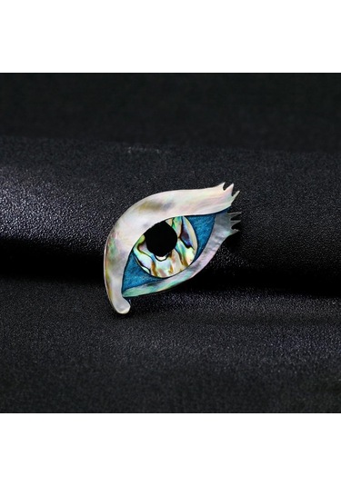 Blucome Moda High-end Göz Broş Kişilik Vahşi Abalone Kabuk Kadın Pin Mavi