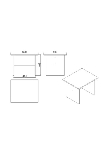 Yurudesign Vario B Ofis Sehpası Meşe-Siyah VO2-OB