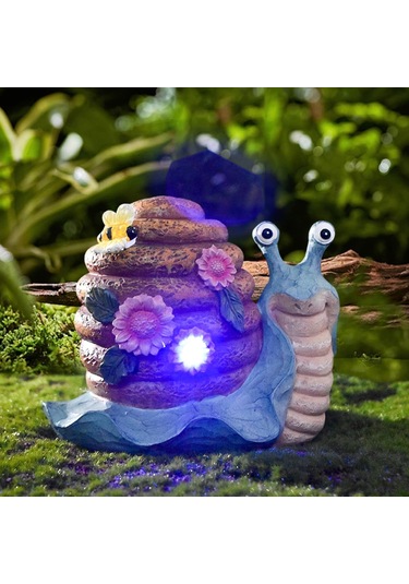 Güneş Bahçesi Açık Dekor Salyangoz Figürine Işık, Dışarıda Yard, Çim Yolu Mavi İçin İdeal