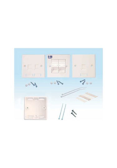 İngiliz Tipi Çift Port Sıva Altı Priz, Şeffaf Muhafazalı Etiketli.45 Derece Açılı