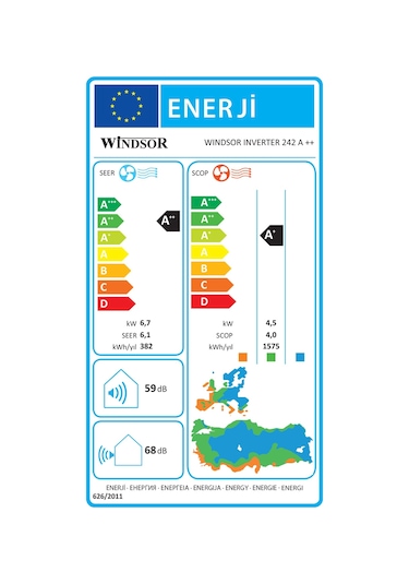 Windsor INVERTER 242 24000 BTU Duvar Tipi Klima