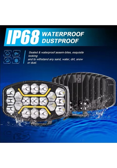 10'' Beyaz-turuncu Led Çalışma Lambası Spot Projektör + Tır Kamyon Road 12-24volt