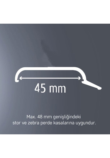 Stor Perde Metal Montaj Aparatı Geniş 45 Mm - 10 Adet Gri