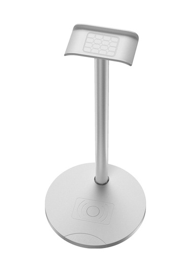 Kablosuz Şarj Destekli Premium Kulaklık Standı - Gümüş Renk