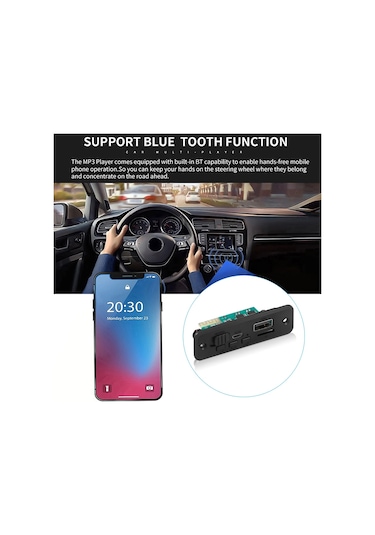 5v Bluetooth 5.0 Mp3 Çalar Dekoder Kurulu Araba Fm Radyo Modülü 2 3w 6w Black
