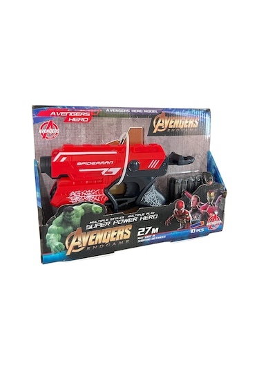 Örümcek Adam Nörf Tabanca Oyuncak Spider Man Sünger Plastik Atan Nerf Silah