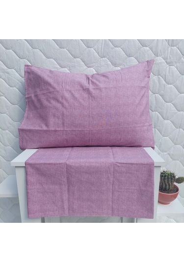 Mef Collection Fırça Desen Yastık Kılıfı Mürdüm 2'li