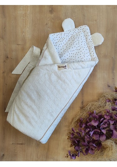 Ekru Kız Erkek Bebek Battaniyesi Doğal Organik Uyku Bebek Kundağı Hastane Çıkışı Yenidoğan Mevsimlik Knd45464 Ekru